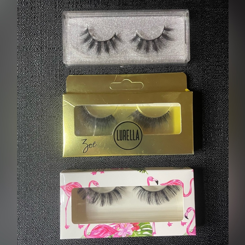 Lot of False Eyelashes Black ~ Three Sets Various Brands NEW NIB